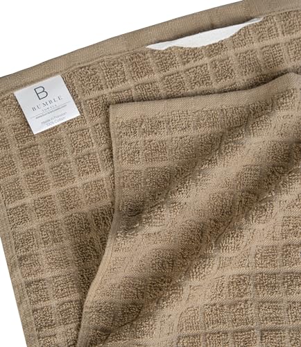 Image of Bumble Kitchen Towels (6 Pack) | 16 inch x 28 inch | 100% Cotton Kitchen Towels | 385 GSM | Soft, Highly Absorbent & Durable Dish Towels for Kitchen | Tan