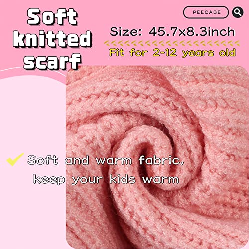 Peecabe Kids Scarf Soft Warm Knit Neck Warmer Winter Classic Scarf For Boys Girls (Skin Pink) #TOP4