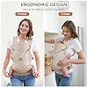 GAGAKU Baby Carrier, Lightweight Ergonomic Toddler Carrier for 7-33lbs, Soft Breathable 4-in-1 Carrier with Head Support, Easy to Wear, Hands-Free Comfort, Khaki #2