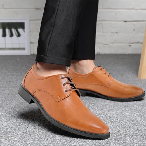 Image of Mens Dress Shoes Modern Classic Slip On Oxfords for Formal Church