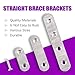 115Pcs 3 Sizes Stainless Steel Flat Straight Brace Brackets Metal Shelf Support Brackets Joining Plate with Screws Perfect for Mending Repair Plates Fixing Bracket Connector - 40mm/ 60mm/ 100mm