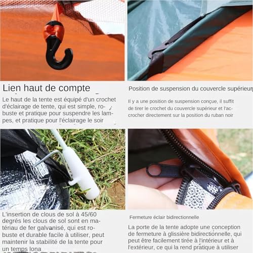 Carpa automática pop-up para camping familiar 200x150x110 cm miniatura 6