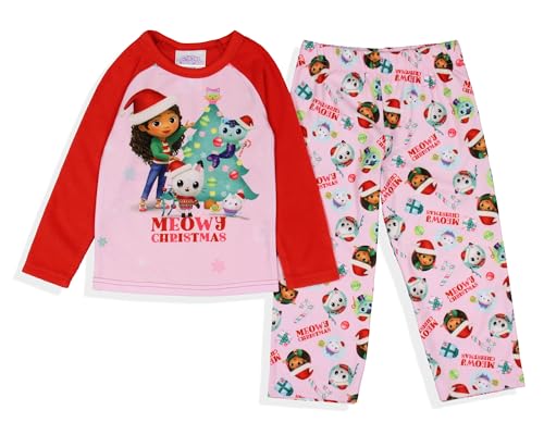 INTIMO Gabby's Dollhouse Toddler Girls' Meowy Christmas Show Sleep Pajama Set3