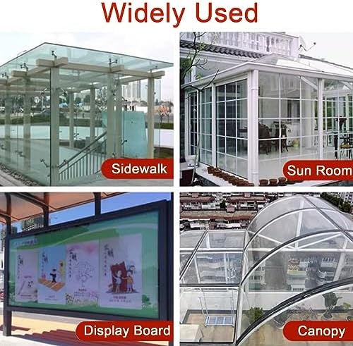 Clear Polycarbonate Roof Sheet, UV Protected Acrylic Plastic Panel for Canopies, Greenhouses, Carports, Stadiums, Bus Shelters - 0.6x2m (1.97x6.6ft) Replacement Panels