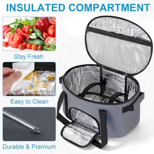 Image of Insulated Slow Cooker Carry Bag for 6-8 Quart CrockPot and Hamilton Beach
