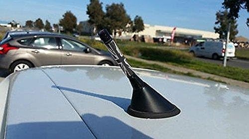 Xotic Tech Car Short Antenna Union Jack Flag Theme Compatible with Mini Cooper All Models 3" (Black/Grey)