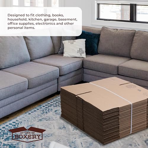Image of The Boxery Moving Boxes 4-Pack XX-Large | 24x24x24 inch Brown /Kraft Corrugated Cardboard Packing, Moving & Storage for Business /Home - Durable - Eco-Friendly, Recyclable - Made in the USA