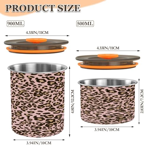 Envase hermético de acero inoxidable estampado animal para café 17 oz miniatura 2