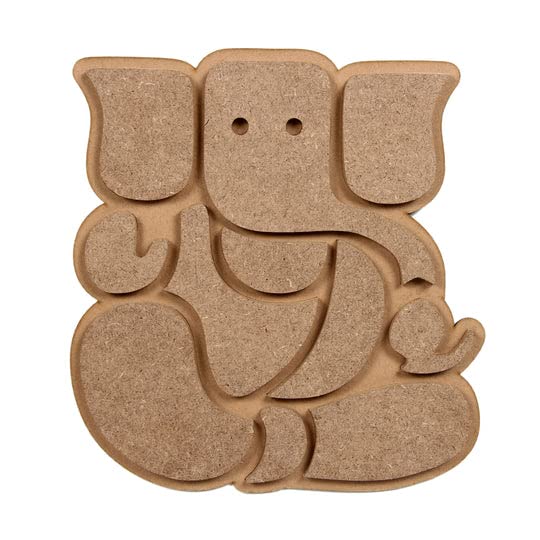Little Birdie Pre Marked MDF Boards Ganesha with Hanging Sawtooth Hook Approx 7.5 X 8inch| Wooden Cutout for Craft | MDF Laser Cut Wood Base for Art & Craft, Home Decor, Wall Hanging-image-49