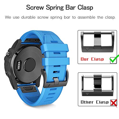 Image of NotoCity Silicone Fenix Bands - Replacement Watch Strap for Garmin Fenix 8 /5X+ /6X /6X Pro /3 /HR /Descent MK1 /D2 Delta PX /D2 Charlie (Blue)