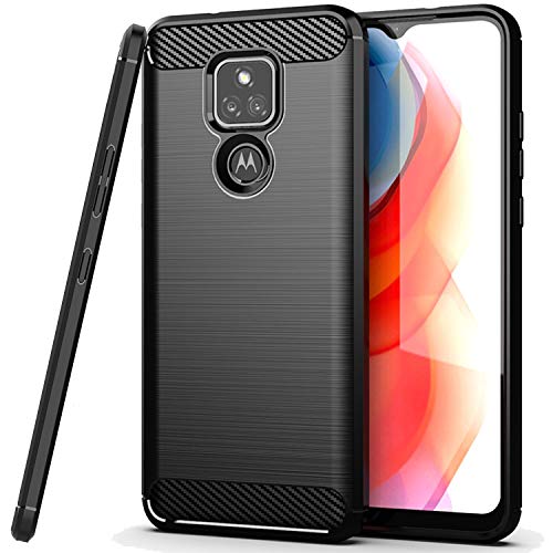 CoverON Slim Cover Designed for Motorola Moto G Play 2021 Phone Case, Lightweight Flexible TPU Carbon Fiber - Black