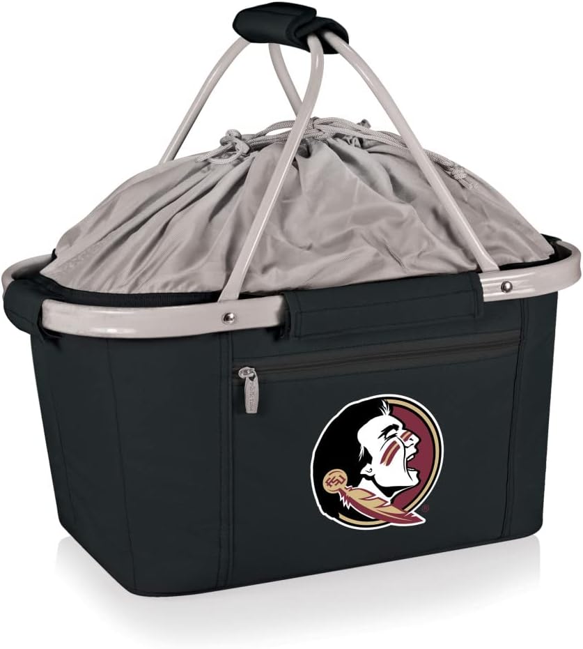 NCAA Florida State Seminoles Metro Shopping Basket - Insulated Picnic Basket - Collapsible Market Basket - Utility Tote Cooler Bag