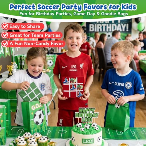 Image of JoyCat 30 Pack Soccer Tic Tac Toe Party Favors, Felt Travel Games
