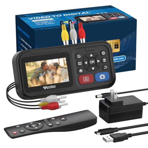 Image of WENTER VHS to Digital Converter, HD Video to Digital Converter Capture Recorder, Compatible with VHS, VCR, DVR, DVD, Hi8, Mini DV, Gaming Consoles (VCR /VHS /DVD Player /Camcorder Required)