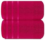 TEXTILESY Pack of 2 Super Jumbo Bath Sheet Premium 100% Egyptian Combed Cotton 100 x 200 cm-600 GSM Super Soft Large Bath Sheet Towels (Cotton, Hot Pink)
