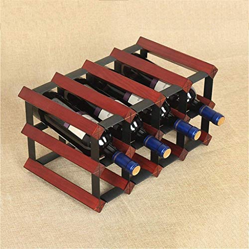 Soporte de vino de madera y metal 7 botellas miniatura 4