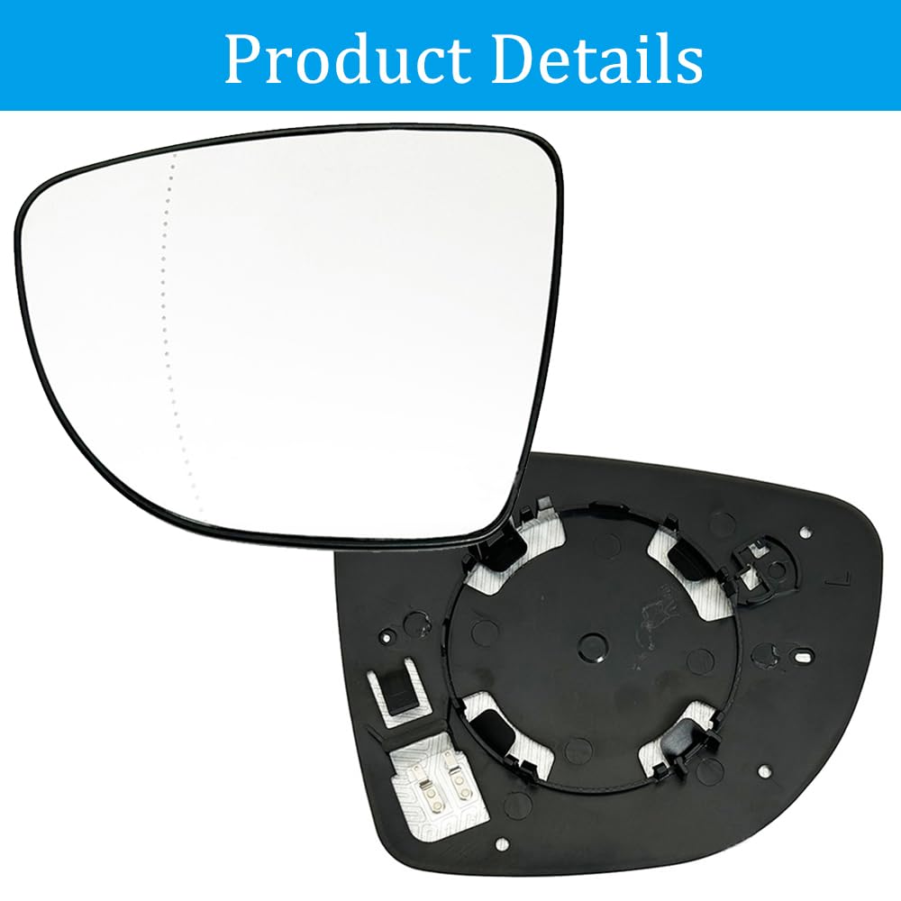 Verre De Rétroviseur Gauche Chauffant – Compatible VW UP, Seat Mii, Skoda Citigo (2011-2016) – Montage Facile, Champ De Vision élargi