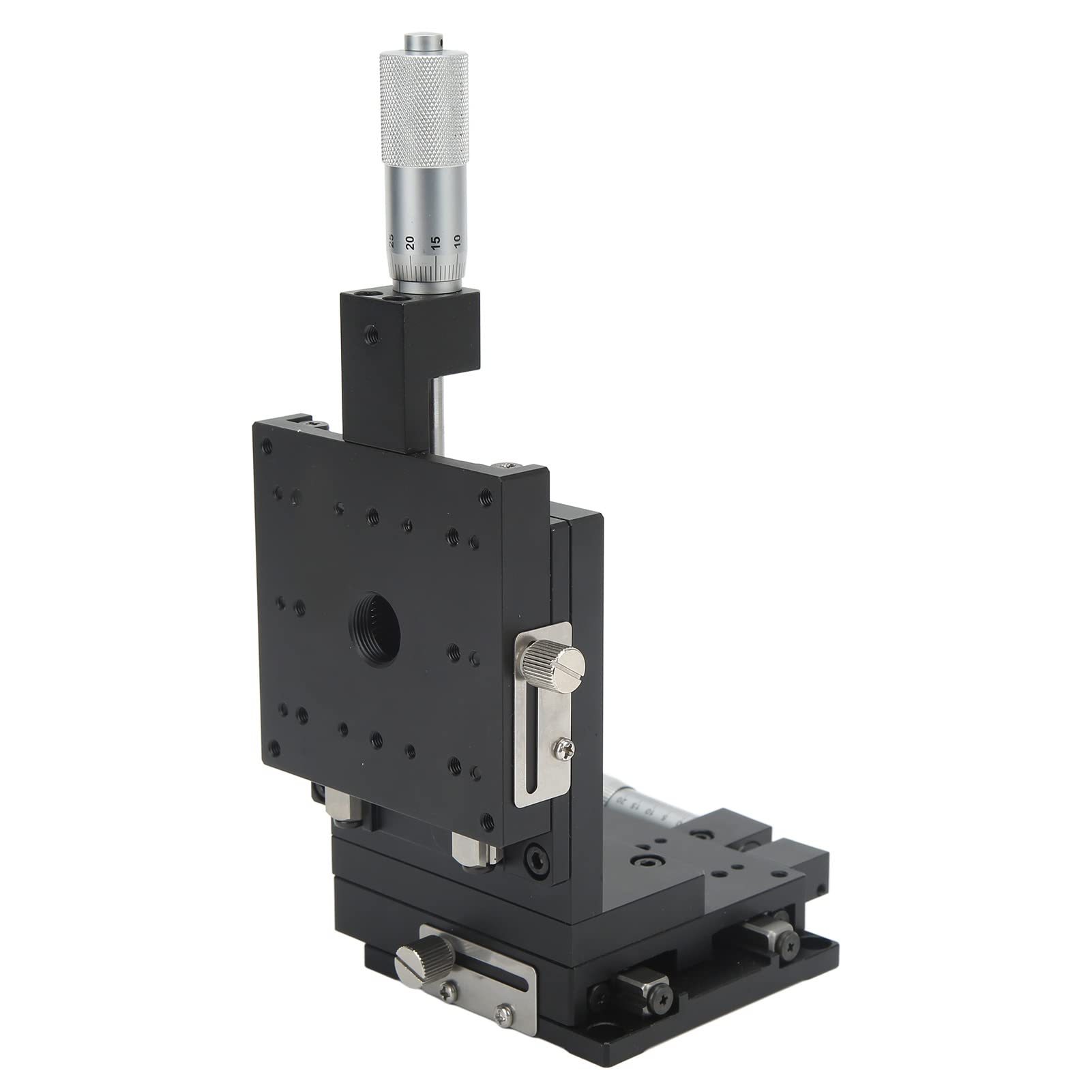 Fafeicy Mesa Deslizante Manual de Micrómetro de Aleación de Aluminio de Etapa Lineal XZ 80 X 80 Mm Precisión de 0,01 Mm de ± 12,5 para Instrumentos ópticos Posicionamiento de Laboratorio