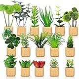 16 Pieces Mini Artificial Succulent Plants Refrigerator Magnets for Shelf Kitchen Counter Office...