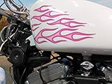 No. 28 Airbrushed Edition Pink with Smoke Pinstripe -28pc - Old School Flame Decals for Motorcycle Tank, fenders, Helmet