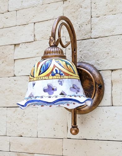 Generico Applique rustico in ceramica siciliana 1 luce Stella per cucina soggiorno, camera, salone