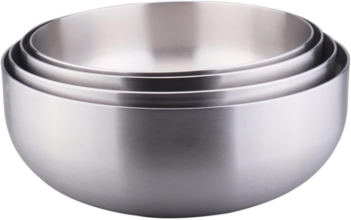 Pots and Bowls, Mixing Bowls 4 Piece Set, 304 Stainless Steel Barbecue Serving Trays, Cooking Baking, Diameter 26-32cm