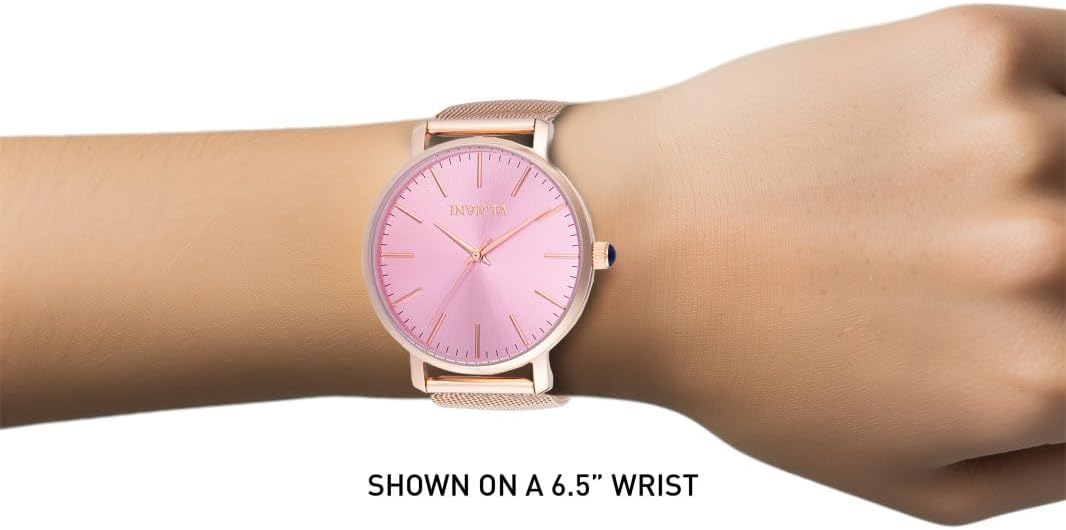 Invicta Angel Lady 38mm Stainless Steel Rose Gold Pink dial PC21J Quartz