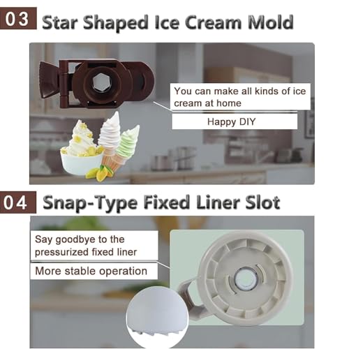 Automatische Softeis-Maschine, Softeis-Maschine, Schnell Machen Es In 10 Minuten, 1000ml Super Große Kapazität, 4D Double Mixing, Abnehmbare Körper, Leicht Zu Reinigen, Für Macht Sorbet Obst Behandelt – Bild 8
