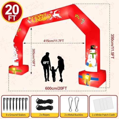 Arche gonflable de Noël 20Ft pour décoration extérieure de jardin festive