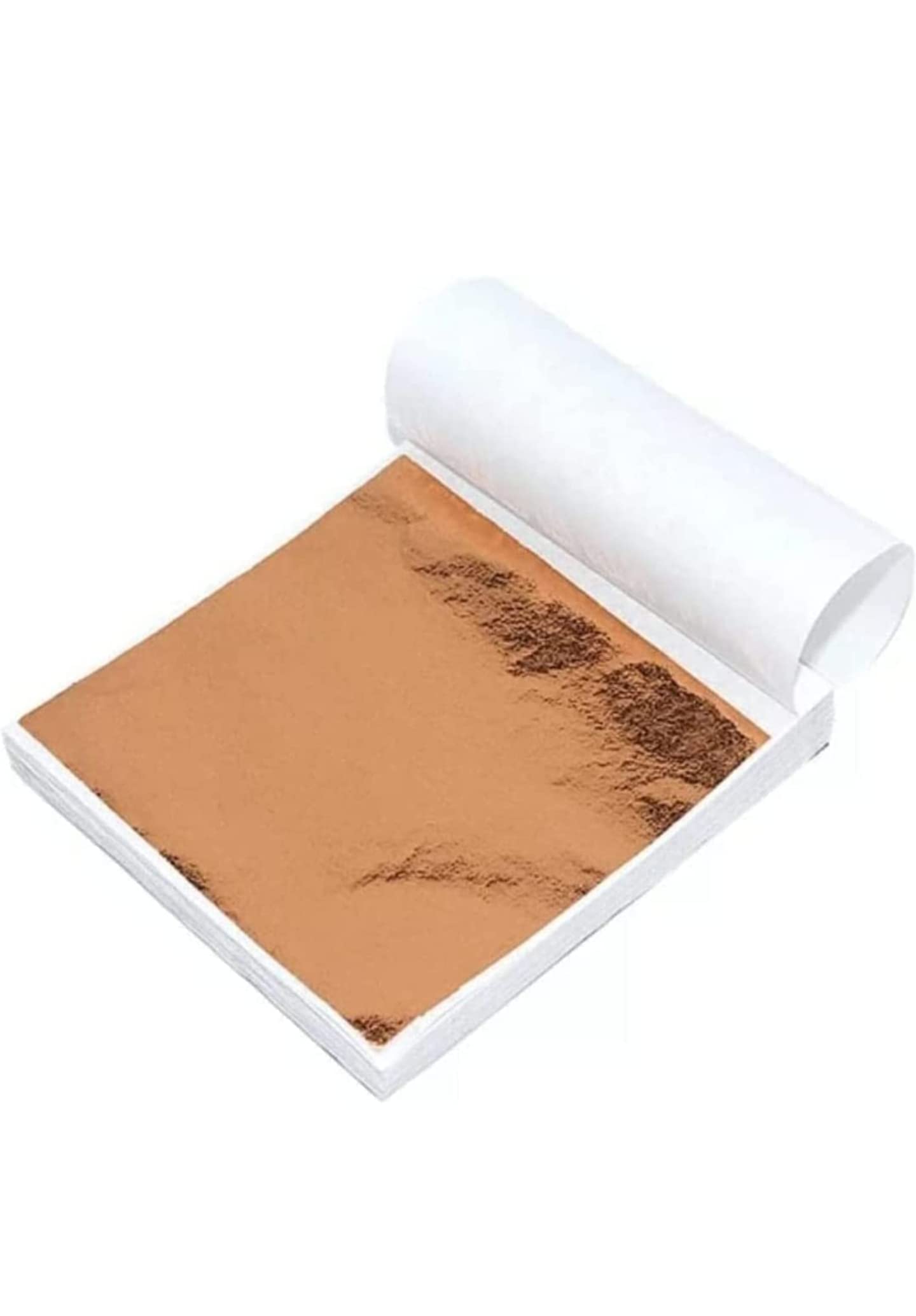 Leaf Sheets, Gold Foils Sheets, 8 by 8.cm Gilding Foil for Gilding, Resin Art, Decoration Crafting, Paintings, Arts Crafts, Nail Deco, Furniture 3.14 x 3.35 inches (Copper, 100)