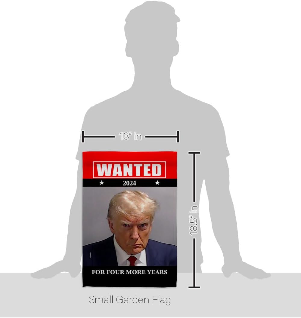 Trump Flag Trump Mug Shot Wanted Reward Poster 2024 Making America Again Home Banner Wall Art Patio Lawn Room Decor Outdoor Tapestry Yard Sign, MAGA Gifts for Him Made in USA