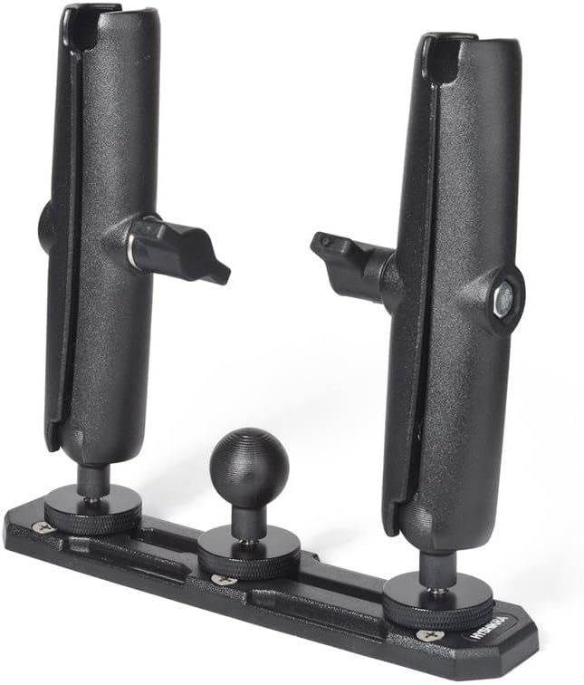 Universal 25mm (1inch) Ball Mount Base with Two Double Socket Arms and Screws Compatible with RAM Mounts B Size 1" Ball Components Fits Industry All Standard 1" Ball Adapters