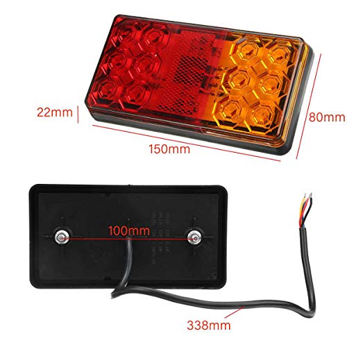 2 Peças Luz Traseira Do Caminhão De Carro 12 Led Luz Indicadora De Stop Traseiro Da Luz De Travagem