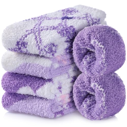 CHOWISH Womens Fuzzy Slipper Socks Super Soft Microfiber Fluffy Cozy Winter... - Image 5