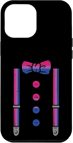 iPhone 14 Pro Max Tirantes Pajarita LGBTQ Bandera Bisexual Orgullo Gay Aliado Bi Hombres Case