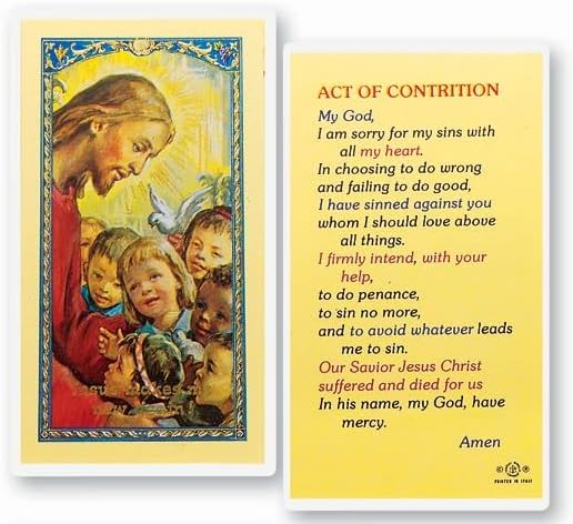 Hirten Tarjeta Santa laminada de oración católica con oración en la parte posterior, 25 unidades