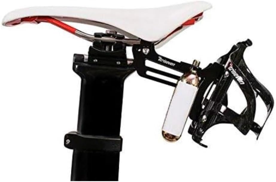 Triseven Bottle Holder Bike - Drink Holder Bike - for 2 Water Bottles and 2 CO2 Cartridges - Bike Cup Holder for Drink Bottle - Fit Bicycles - Bicycle Accessories - without Water Bottles