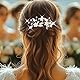 Evlry Perlen Braut Hochzeit Haarnadeln Silber Blume Haarschmuck Haarteil Kristall Haarspangen für Frauen und Mädchen (2 Stück)