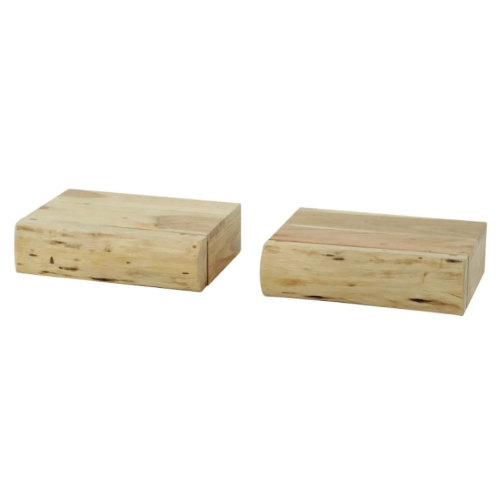 RINGO-Living Massivholz Nachttisch Set Mit Ablage & Schublade, 300mm, 2er Set, Schwebend Stauraum Industrial Style, Nachtschrank, Kleiner Industrie Style, Holz Echtholz Mini