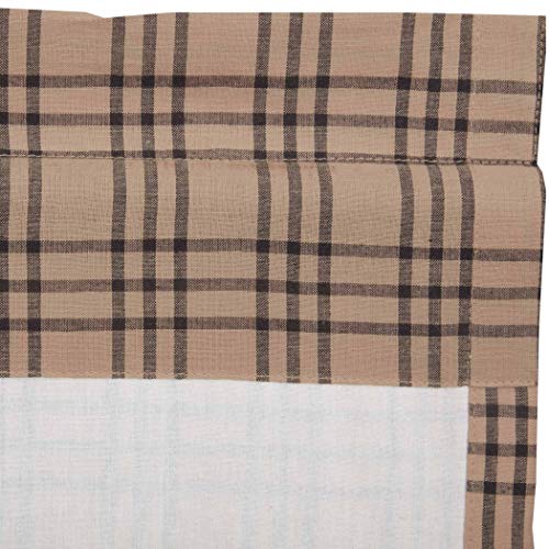 Vhc Brands Farmhouse Kitchen Window Curtains-Sawyer Mill Tan Valance, 16X60, Charcoal Black #TOP2