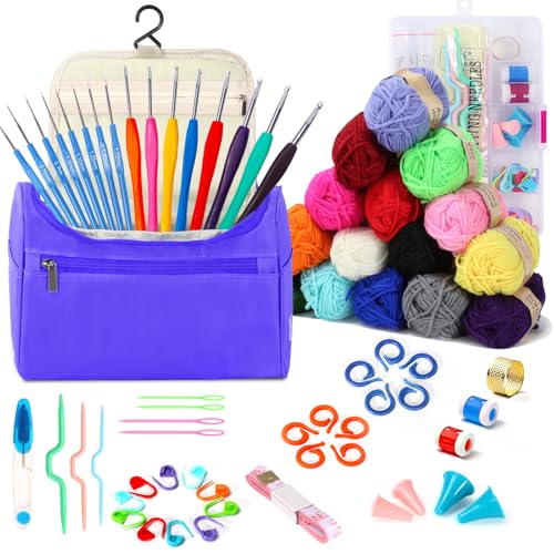 Reviews de Kits para tejer con aguja de lengüeta Top 10. 43 69 Piezas Tejido Crochet Kit, WEEKSUN Kit de Ganchillo para Principiantes,con 15 Colores de Hilo,Ganchillo,Accesorios para Tejer,Caja de Almacenamiento y Bolsa de Almacenamiento,...