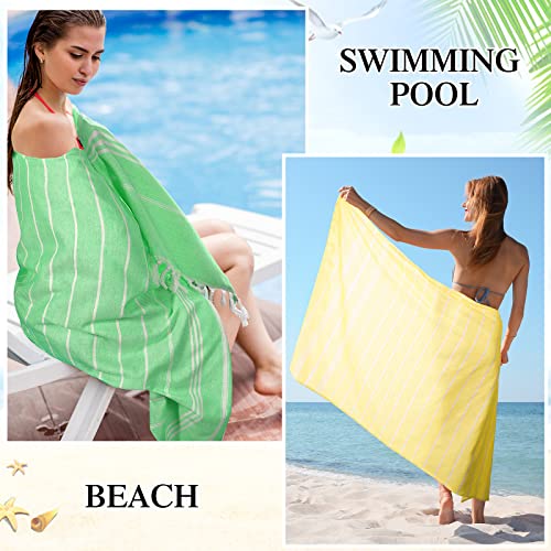 10 Pieces Turkish Beach Towel 38 X 71 Inch Quick Dry Beach Towels Oversized 100% Cotton Highly Absorbent Lightweight Beach Towels Sand Free Large Beach Towels For Travel Bath Pool Gym Yoga #TOP6
