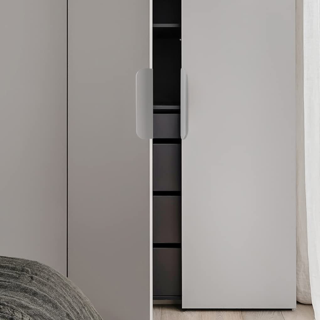 Uchwyt Na Palec Edge, 2 Paczki Szafka Meblowa Ukryte Uchwyty Ukryty Do Szafy Zaokrąglone Szuflad Kuchenne Gałki Ze Stopu Aluminium Dźwignie Drzwi(White,Length 120mm)