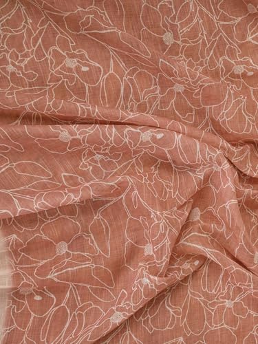 Image of Satrani Women's Linen Printed & Zari Border Ready To Wear One Minute Pre Pleated Readymade Saree with Unstitched Blouse Piece