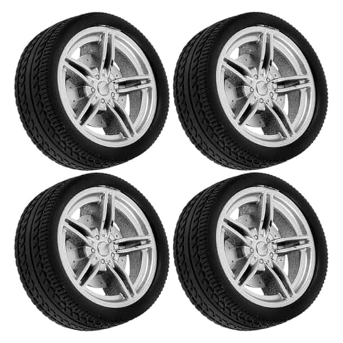 HAWILLOSCH Ruedas De Goma 38mm para Coche De Juguete 4 Piezas Ideales para Manualidades Bricolaje y Proyectos Científicos Orificio De 3mm Ruedas Pequeñas para Niños