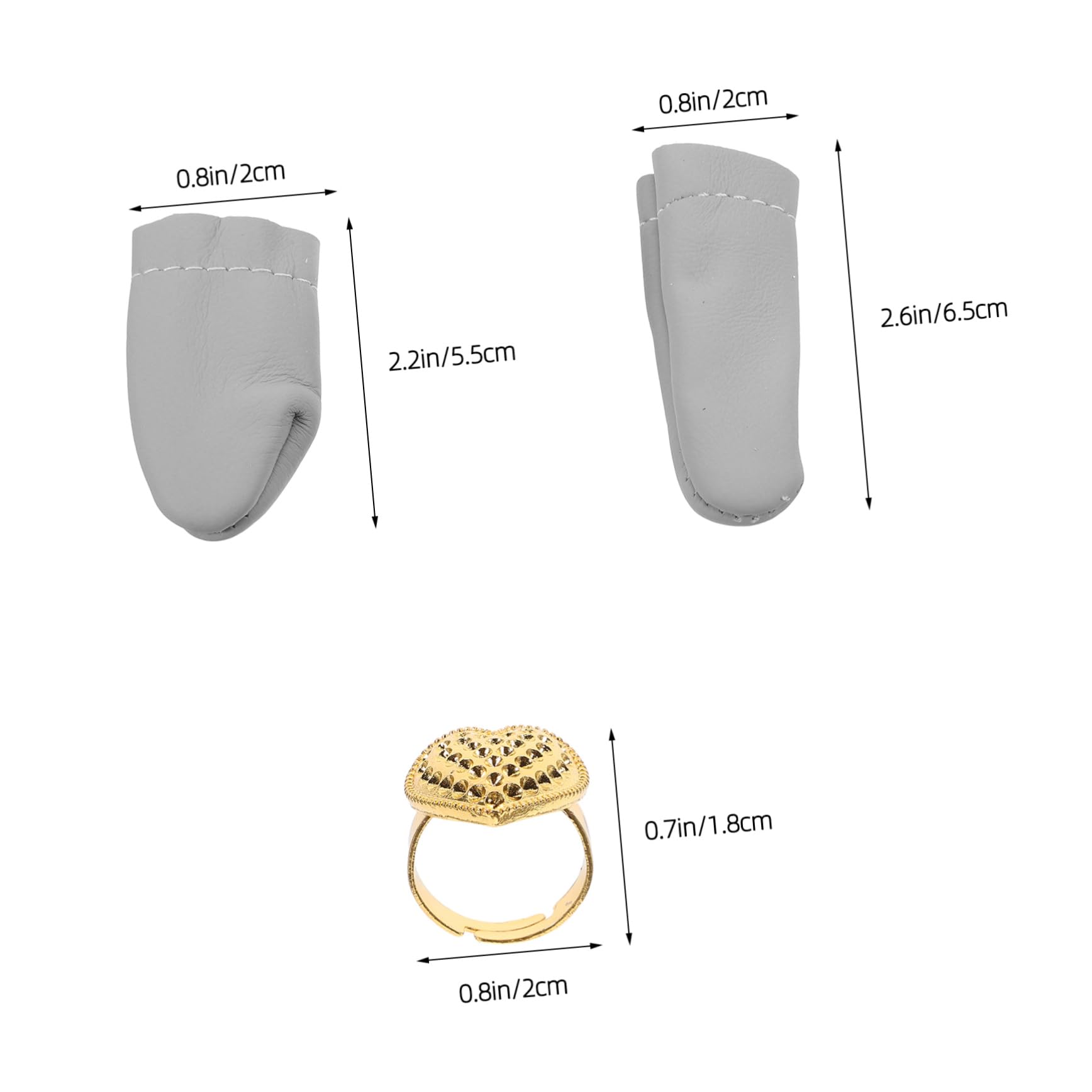OSALADI Robust Metal Thimble 1 Set Hand Sewing Thimble Fingertips Protector Sewing Protectors Portable Protective Finger Covers Random Color