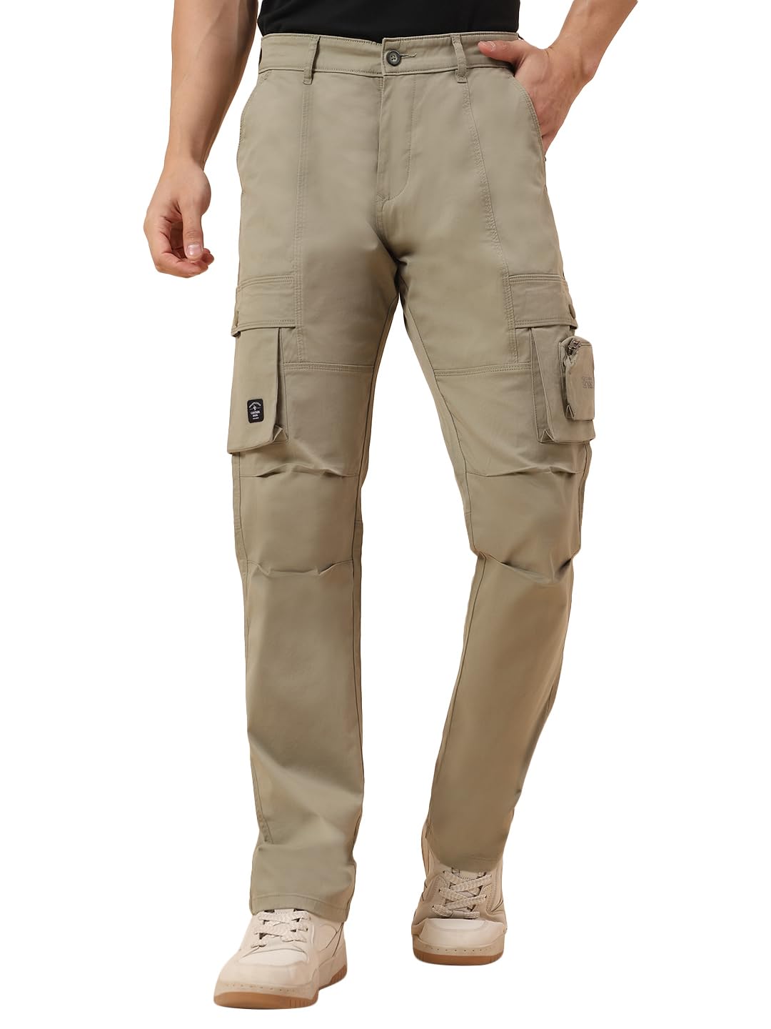 cantabil Cargo for Men l Breathable & Soft with Color Fastness Straight Fit Cotton Blend Fabric Solid Pattern Button Closure (P_MCRG00027)-picture-31