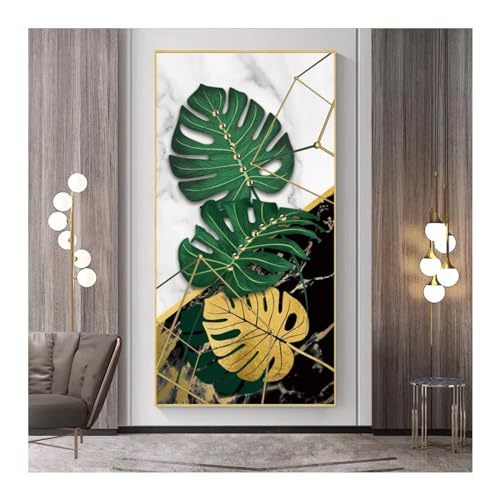 Toile murale Monstera vert doré pour réinventer la décoration de la maison