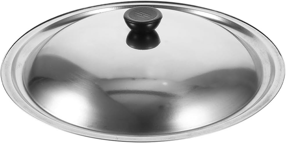 GARNECK Metal Vegetable Cover 12.6 Inch Stainless Steel Pan Lid for 32Cm Pots Universal Cooking Lid with Anti-Spill Design Tight Seal for Kitchen Use