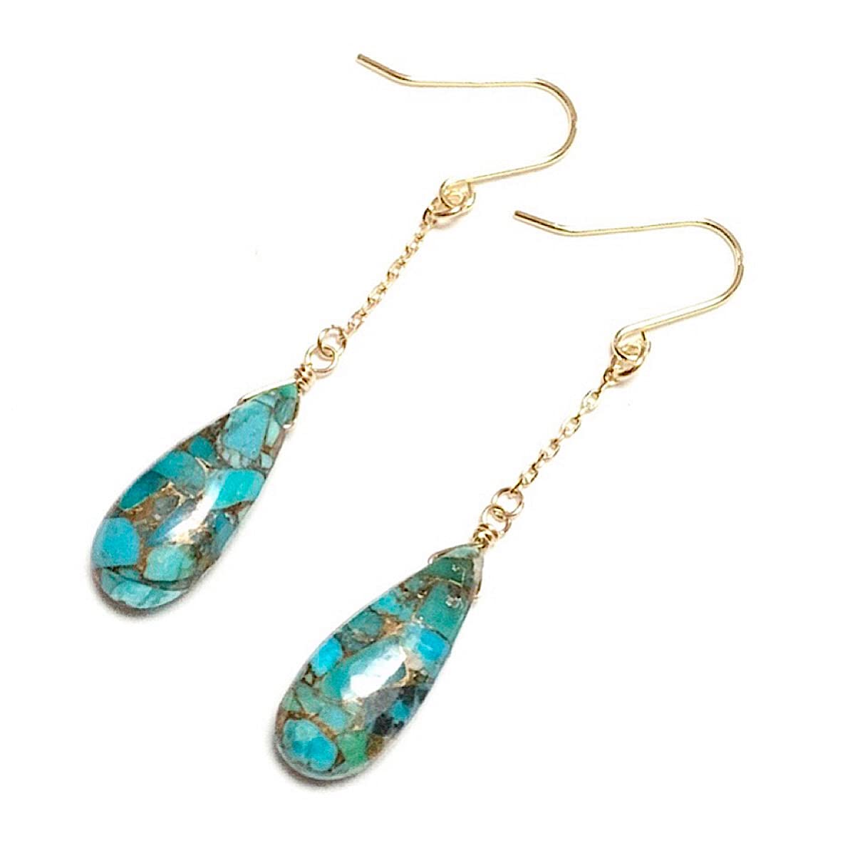 新品　K18.  アリゾナ産   ターコイズ　アメリカンピアス  18金 Amazon | 【Rvaru】K18ピアス アリゾナ産 ターコイズ ブルー